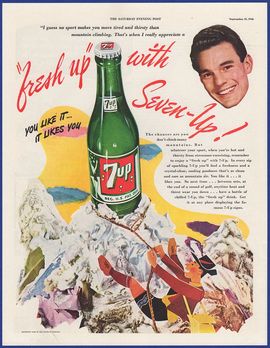 セブンアップ・vintage 7-up 1947年広告 コレクタブル