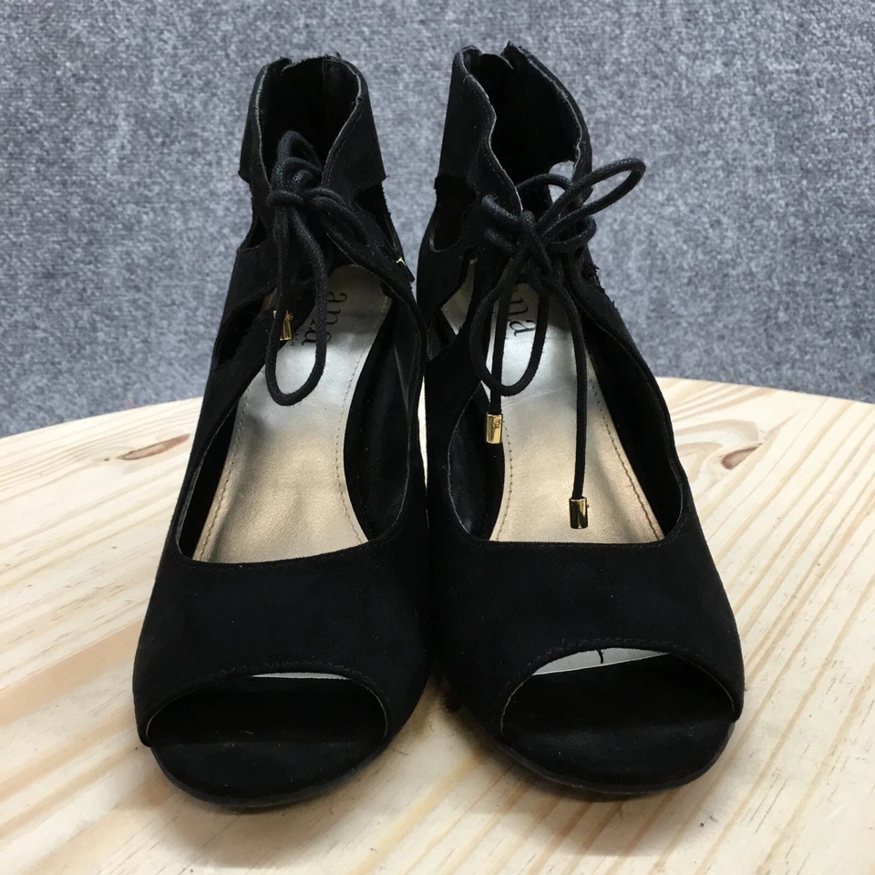 Zapatos de tacón ANA A New Approach para mujer 7M Chance Peep Toe Back con cremallera 023-5279 negros Foto 4 de 4