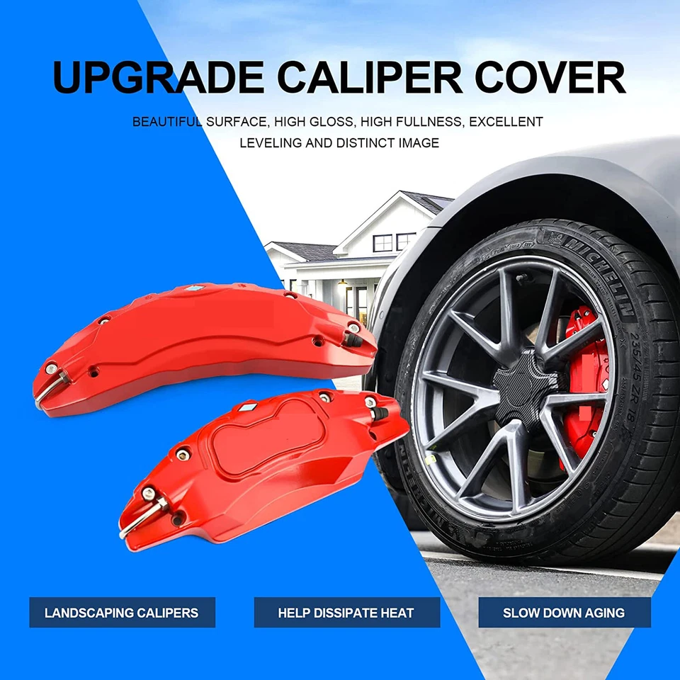 Tesla Model Y Brake Caliper Covers 2020-2024 Accessories Front and Rear 4PCS - Image 4 of 4