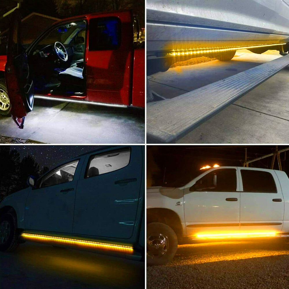 60" Running Board LED Lights Side Step Strip Bar Turn Signal Truck Off