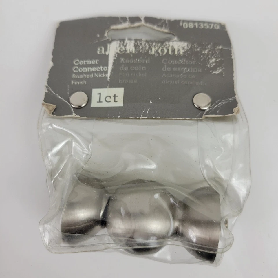 "Conector de esquina Allen + Roth, níquel cepillado con aceite, #0813570, se adapta a varilla de hasta 1""" Foto 2 de 3