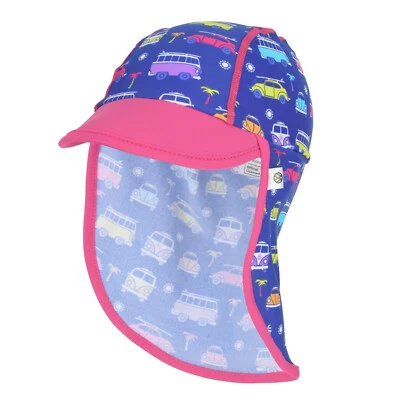 Kids Summer Cap Legionnaire VW Sun Hat Visor Neck Protection Bus Beetle Design