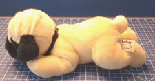 Russ Pug Black  Beige Plush Puppy Dog Soft Stuffed Animal Toy 12in