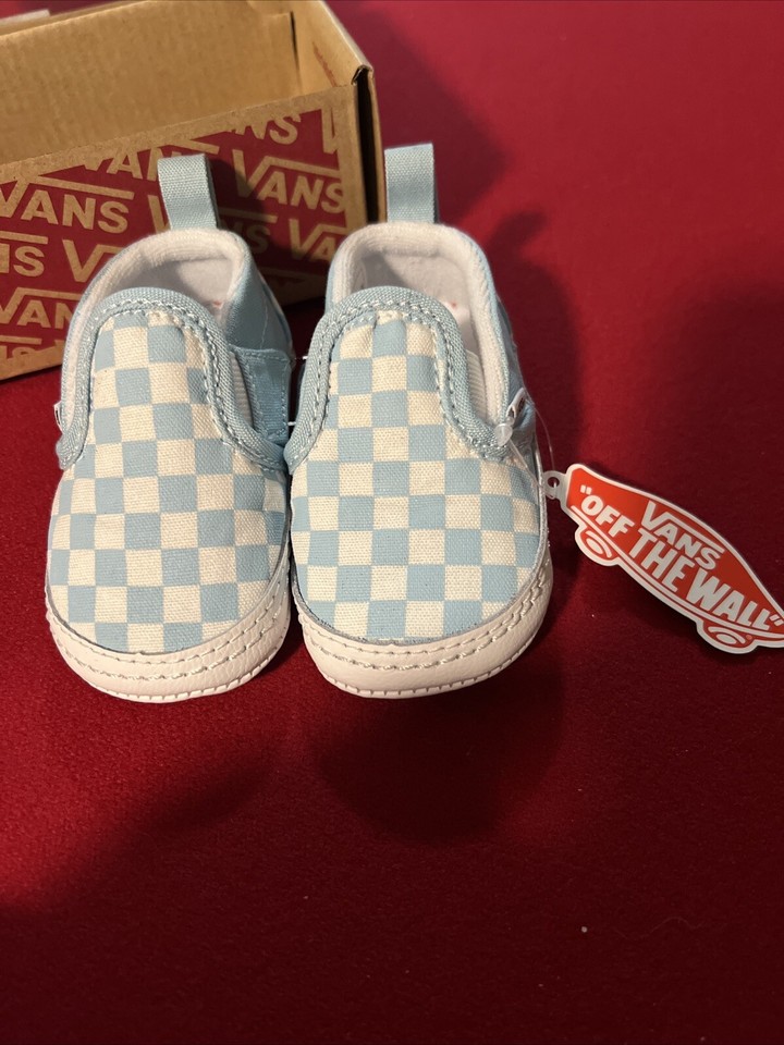 Baby Vans Slip On V Crib (checkerboard) Aquatic White Size 3.0 I
