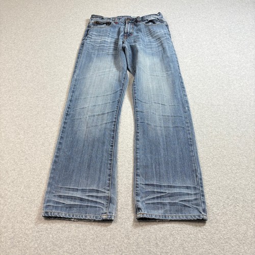 CStar Ciano Farmer Jeans Men 30(29x32) Blue Distressed Denim Bootcut Baggy Loose
