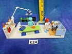 Vintage Playmobil Lot Set: Vet's Office Dollhouse Room w Pets, People, XRays K24