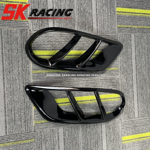 For Benz W205 C250 C43 NEW Gloss Black Front Bumper Grill Fog Air Vent Cover 15+ - Picture 2 of 15