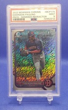 2022 Bowman Chrome Prospects Shimmer Refractor Eddinson Paulino PSA 9 Red Sox 