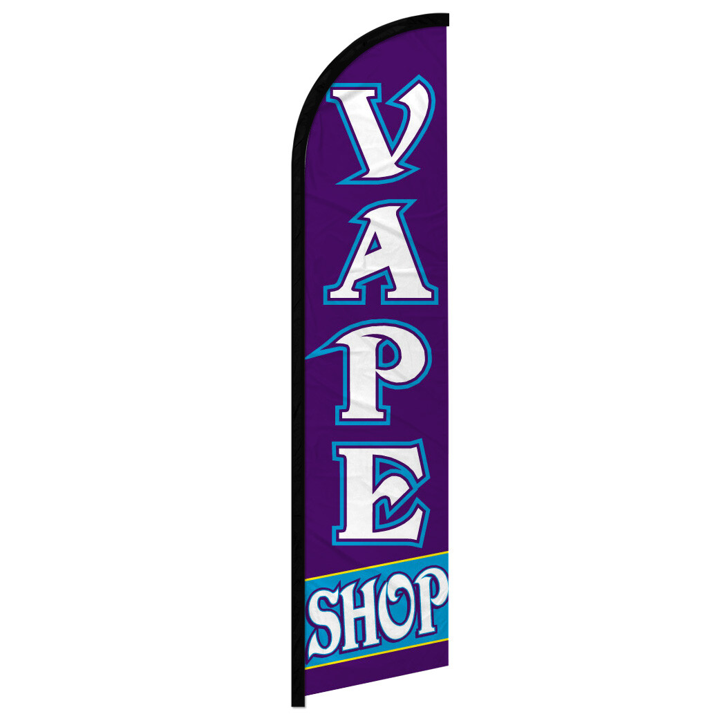 Vape Shop Full Curve Windless Swooper Flag Smoke Shop PUR