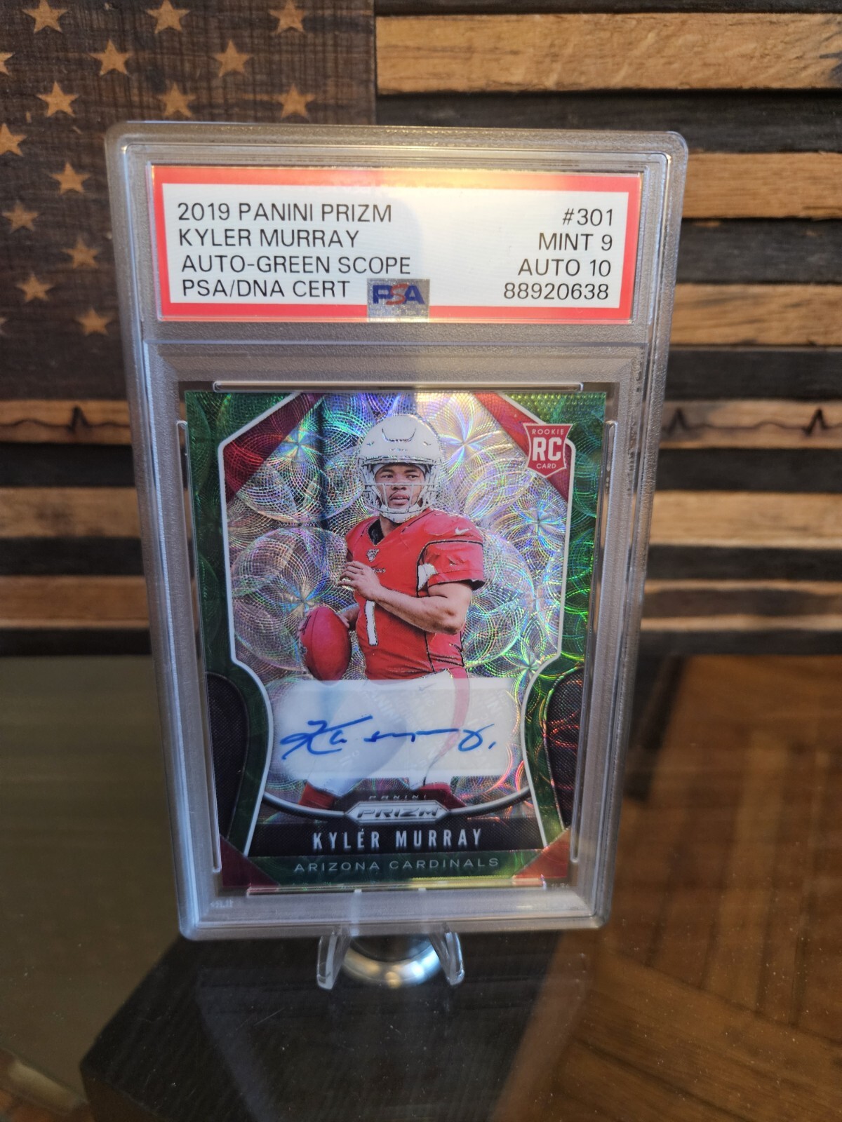 2019 Prizm KYLER MURRAY Green Scope RC Auto 29/75  Psa 9 Auto 10! Cardinals 🔥 