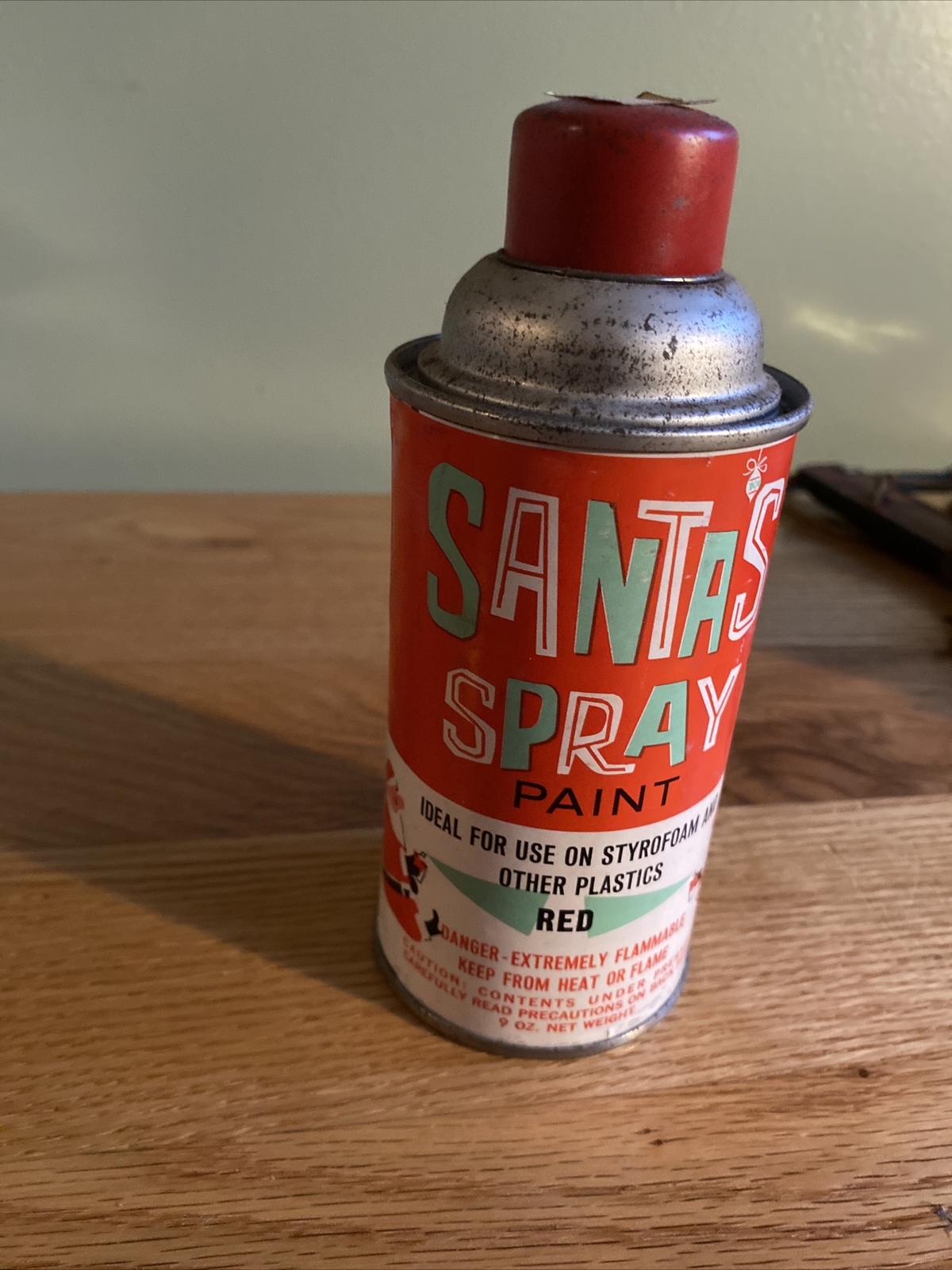 New Old Stock Vintage Santa Spray Paint Can Christmas Decoration NO