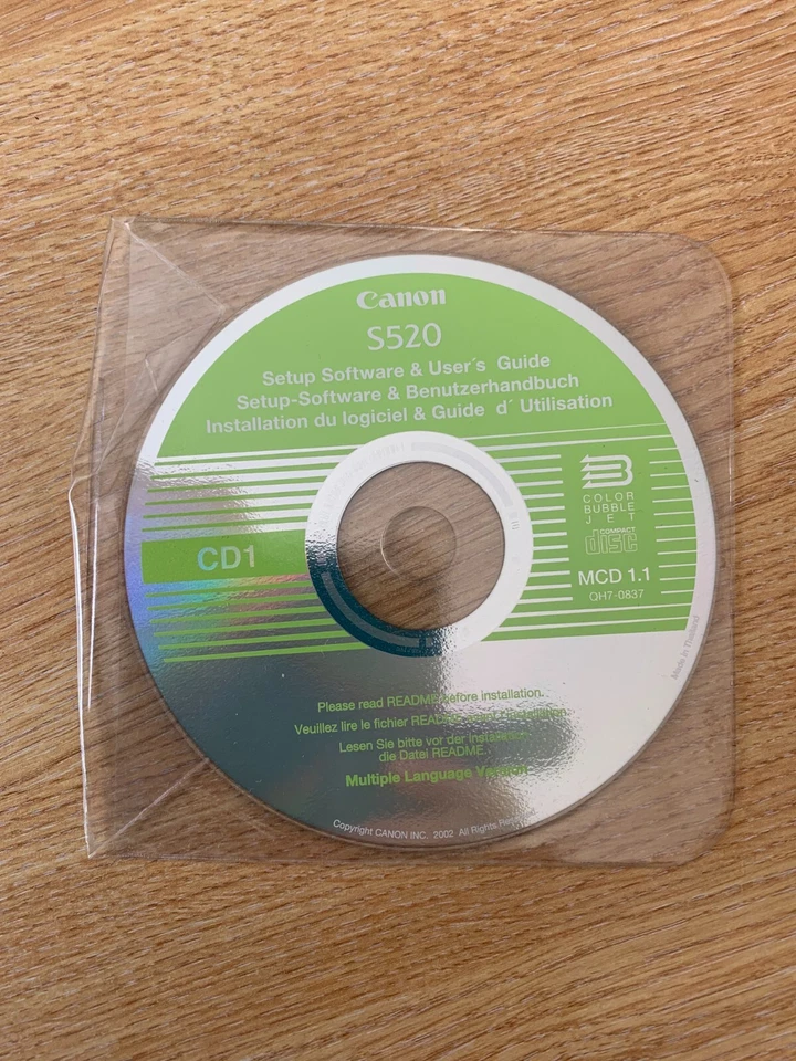 Canon S520 Set Up Software & User Guide CD - MCD 1.1 - Image 1 of 1