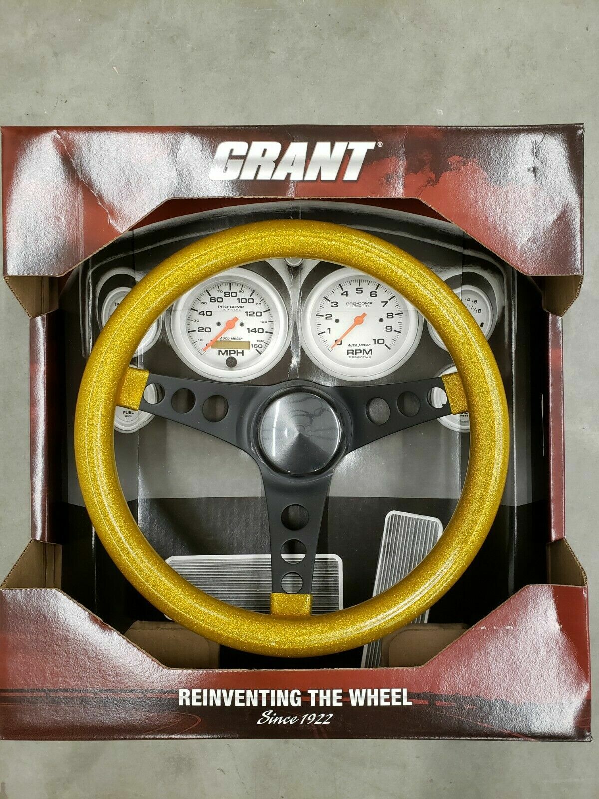 11 1/2" GRANT GOLD METAL FLAKE STEERING WHEEL, DUNE BUGGY, SAND RAIL, MANX CAR eBay