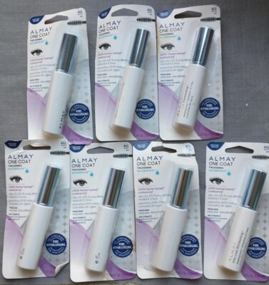 Pack 7 Almay One Coat Thickening Mascara Number 421 Black  Color Waterproof  NEW
