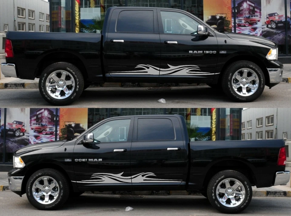 Calcomanía adhesiva rayas laterales para Dodge Ram 1500 2500 2009 2018 2000 2005 2008 2001 Foto 3 de 4