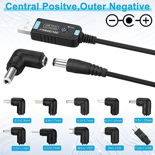 USB to DC 5V Power Cord Universal DC 5.5x2.1mm Barrel Plug Charging Cable3FT ... - Picture 7 of 7