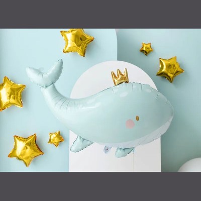 Large Blue Whale Foil Balloon | Sea Ocean Theme Childrens Birthday Decoration