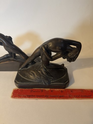 ANTIQUE ART DECO K&O BRONZE NUDE EGYPTIAN REVIVAL STATUE SCULPTURE BOOKENDS USA - Picture 16 of 18