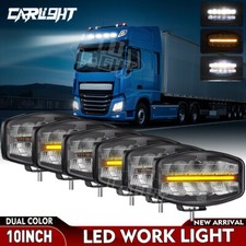 6x Full Led Spot Light Plus Amber White DRL 12V 24V Jumbo Oval Truck Van Spider