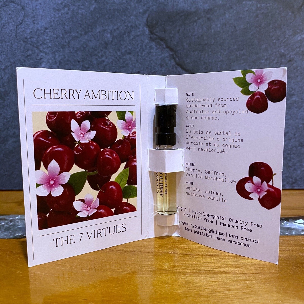 The 7 Virtues Cherry Ambition EDP Eau De Parfum 0.06oz 1.7ml
