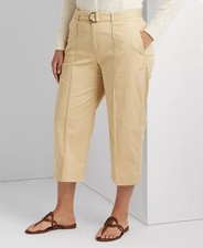NEW LAURAN RALPH LAUREN BEIGE WIDE LEG PANTS SIZE 18 W WOMEN PLUS 135
