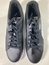 PUMA Men's Smash V2 Lace Up Leather Sneaker Shoes G/A Black