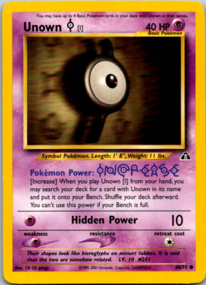 UNOWN I Neo Discovery 68/75 Pokemon Card Unlimited LP-NM 2001 WoTC Vintage