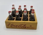 Vintage Miniature Coca Cola Wooden Crate Plastic Coca-Cola Bottles Doll House