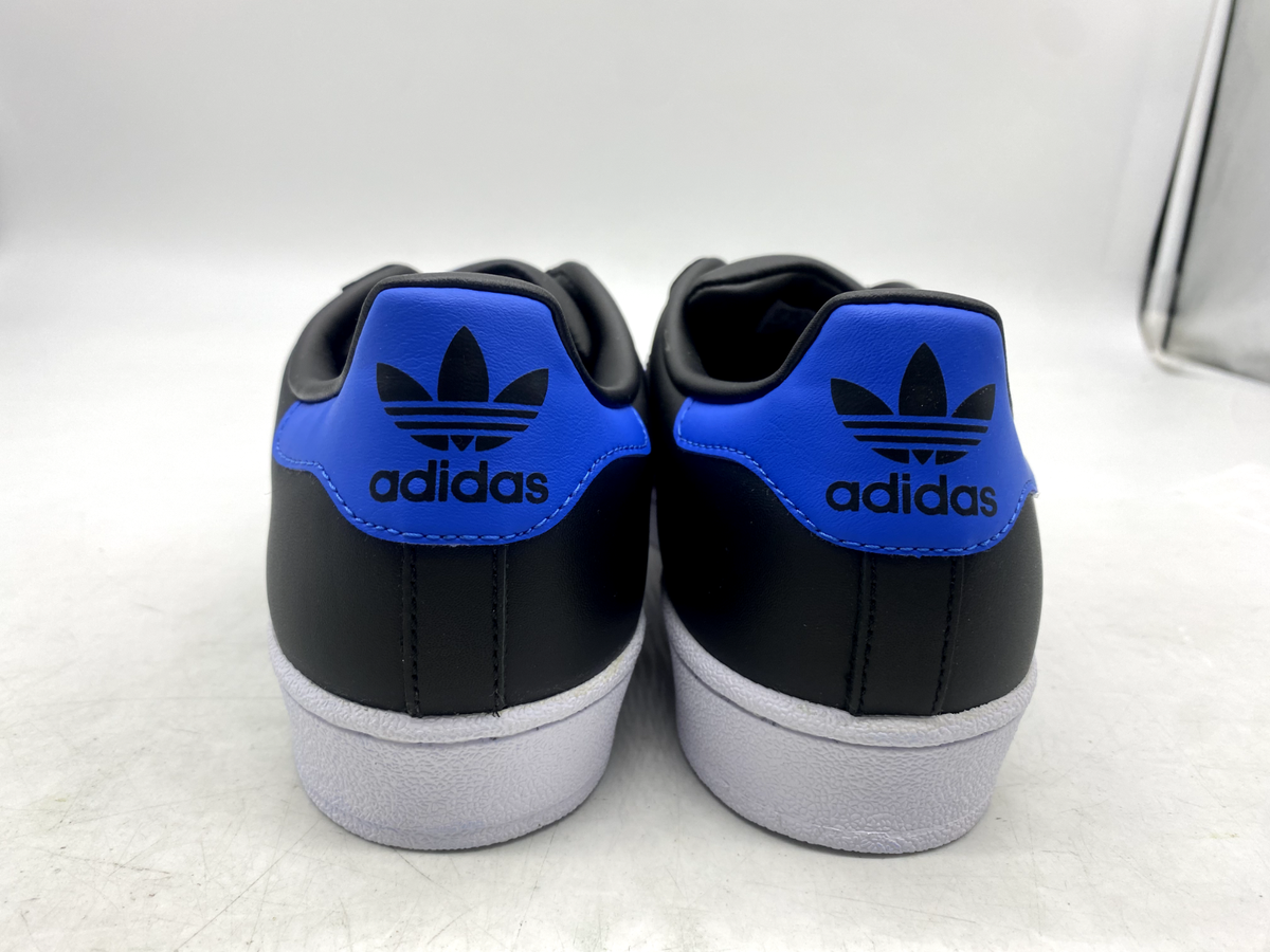 Adidas Superstar Black w/Orange Blue Mens Shell Toe Sneakers
