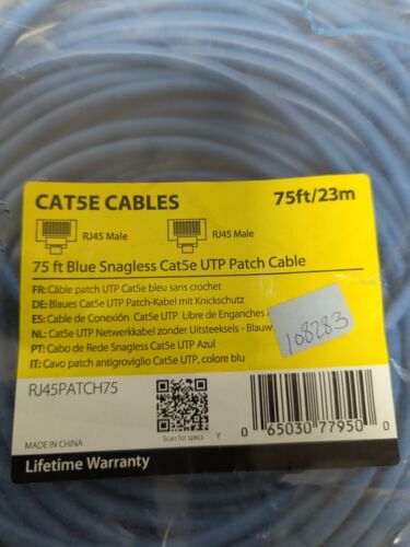STARTECH RJ45PATCH75 75FT BLUE SNAGLESS CAT5E UTP PATCH CABLE..NEW | eBay