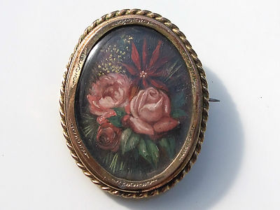 Superbe Broche Ancienne Porte-photo à Motif Patriotique - Métal Argenté