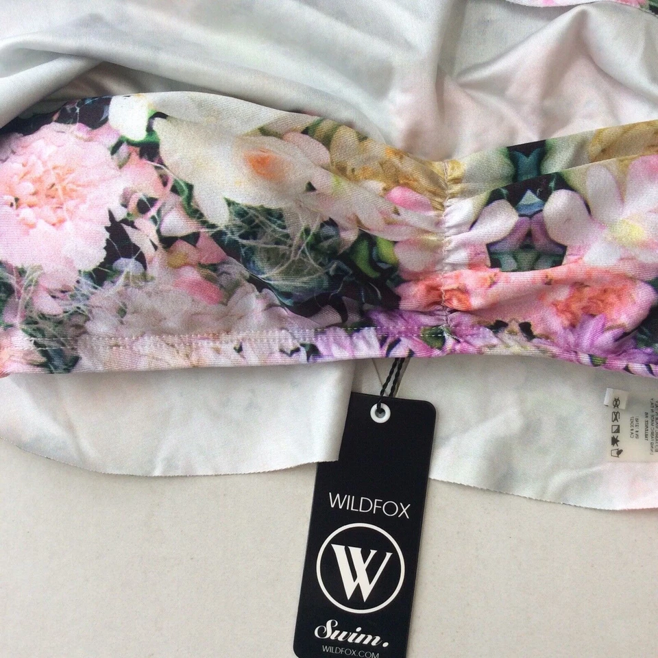 Top de bikini WildFox para mujer talla S sin tirantes pared de hadas floral traje de baño nuevo con etiquetas Foto 4 de 4