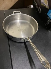 All-Clad Skillet Large Frying Pan Stainless Saute 2 Handle 11" Straight