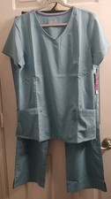 Healing Hands Scrub Set Spectra Blue XL Juliet Top  Tori Yoga Pants Petite NWT