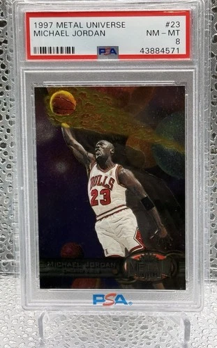 1997-98 Skybox Metal Universe Michael Jordan #23 Bulls PSA 8