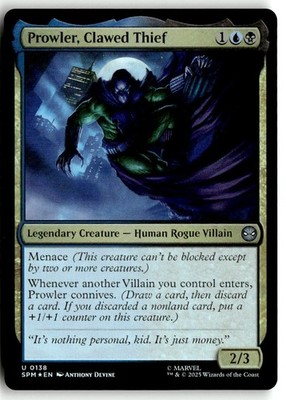 Prowler, Clawed Thief LP Foil 138 Marvel's Spider-Man Magic: The Gathering