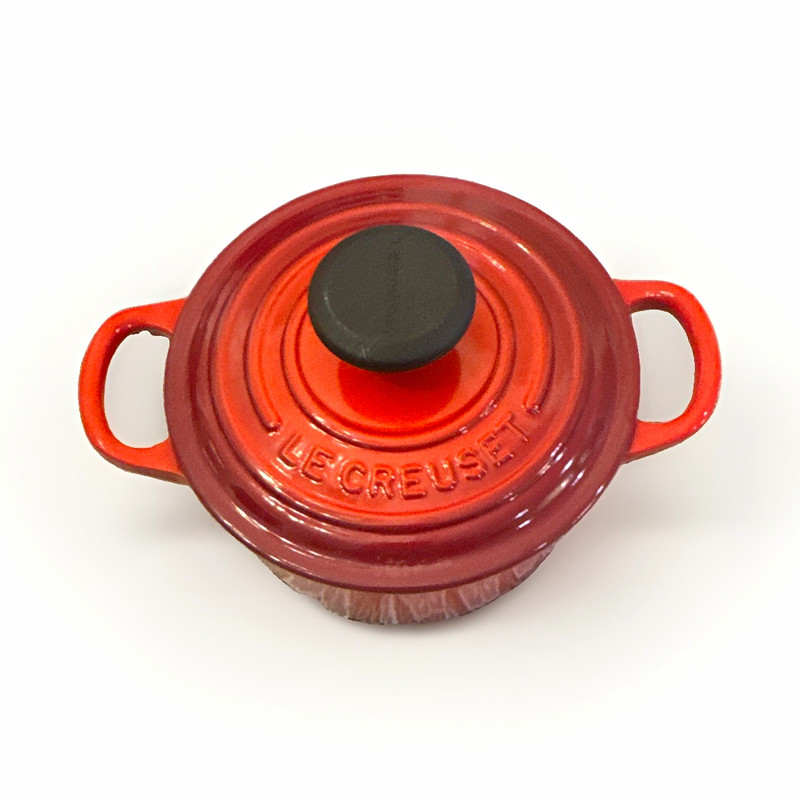 Le Creuset Cast Iron 0.5 qt Mini Round Red Casserole Cocotte w/ Lid