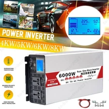 4000W 5000W 6000W 8000W Pure Sine Wave Power Inverter Converter 12/24/48/60/72V