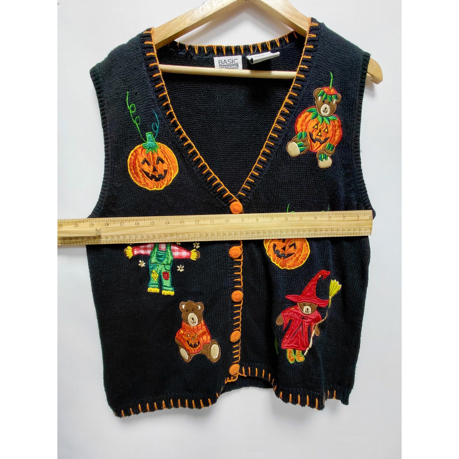 Vintage Basic Editions Halloween Bear Pumpkin Swe… - image 8