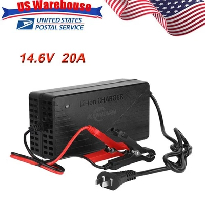 KUNLUN 14.6V 20A Fast Charging Charger Smart Protection For 12V LiFePO4 Lithium Battery