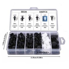 100 Car Body Fastener Plastic Trim Clips Push Rivets Panel Fender Retainer 