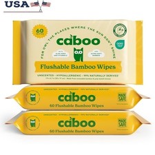 Flushable Bamboo Wipes 180 Count Compostable Biodegradable Sensitive Skin Safe