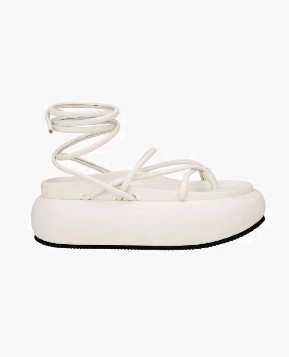 Zara Atelier White Lace Up Platform Sandals 36