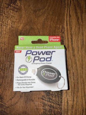 Power Pod Portable Phone Charger with IPhone Connector - IPHONE NEW!