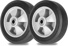 2- Pack Run-Flat Solid Rubber Tire 8" x 2'' with a 5/8" axle for Hand Trucks ...