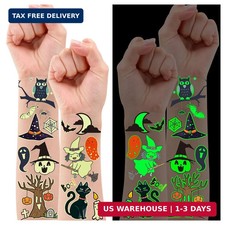 Partywind 250 Styles Glow Halloween Party Supplies, Luminous Halloween Temporary