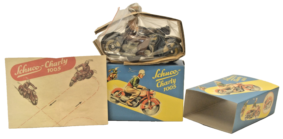 VINTAGE SCHUCO CHARLY 1005 WIND-UP MOTORCYCLE TOY ORIGINAL BOX | eBay