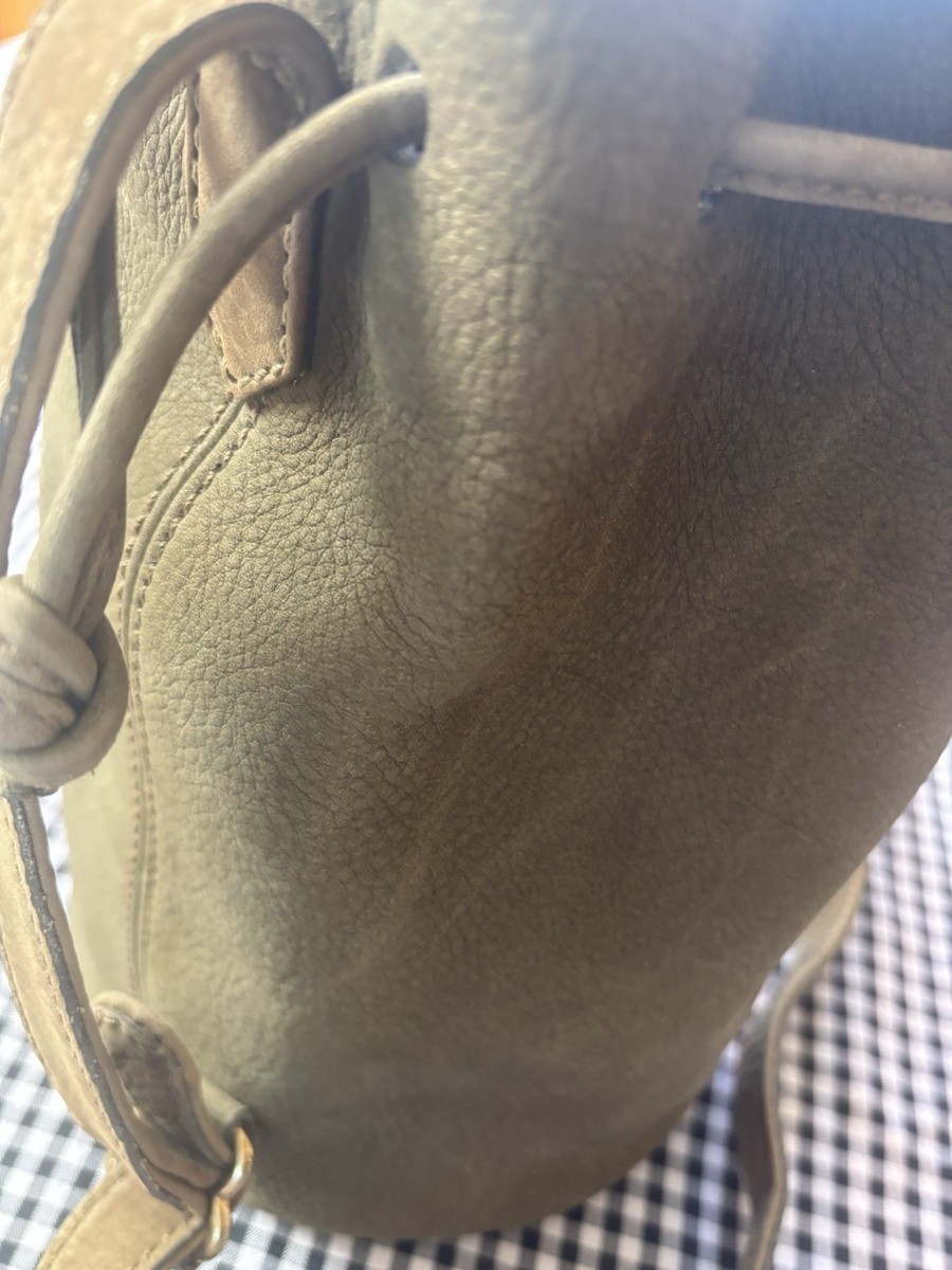 COACH Vintage Drawstring Nubuck Green Leather Luxury Bucket Bag 
