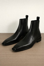 Men’s Handmade Black Leather Chelsea Boots Genuine Leather Formal Dress Boots