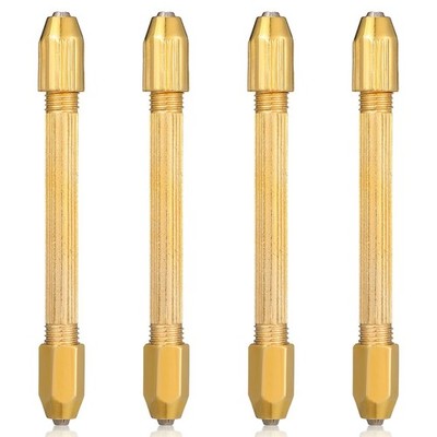 4Pcs Mini Hand Drill Set Double-Head Pin Vise Square Head Jeweler Drill Tools...
